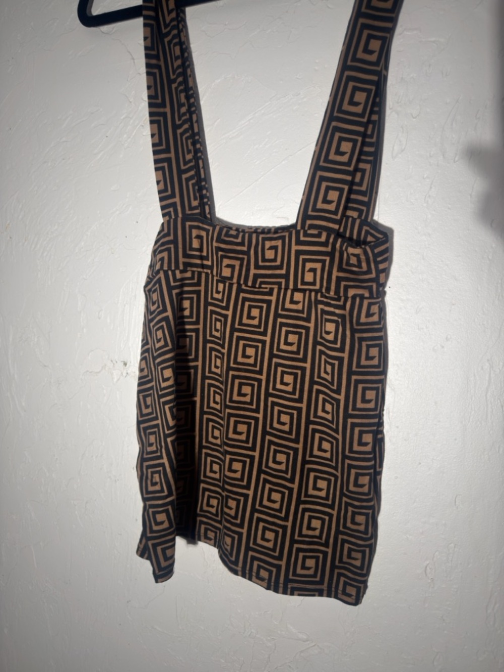 Fashion Nova Brown and Black Geometric Suspender Camisole